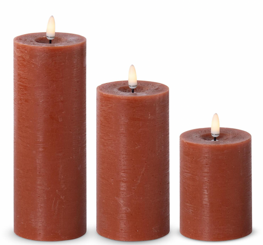 Rust LED Candle 3"D