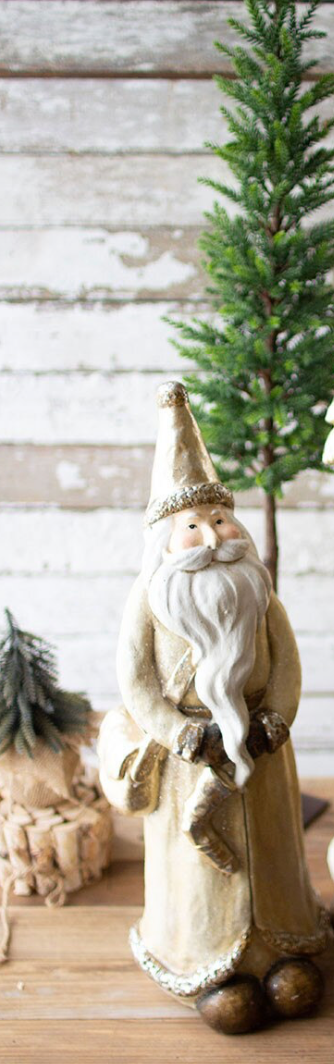 Beige Resin Santa