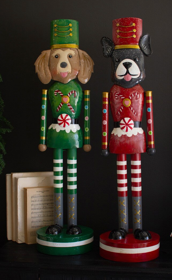 Metal Christmas Dog Nutcrackers