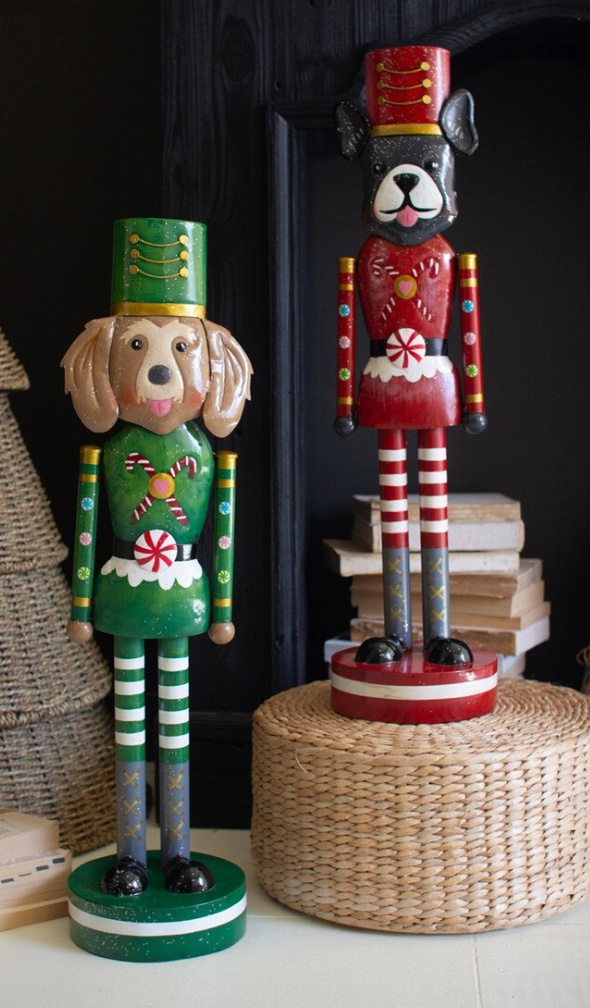 Metal Christmas Dog Nutcrackers