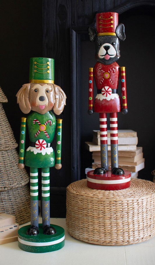 Metal Christmas Dog Nutcrackers