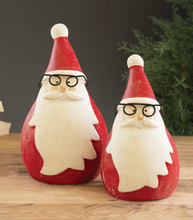 Cement Santa with Glasses