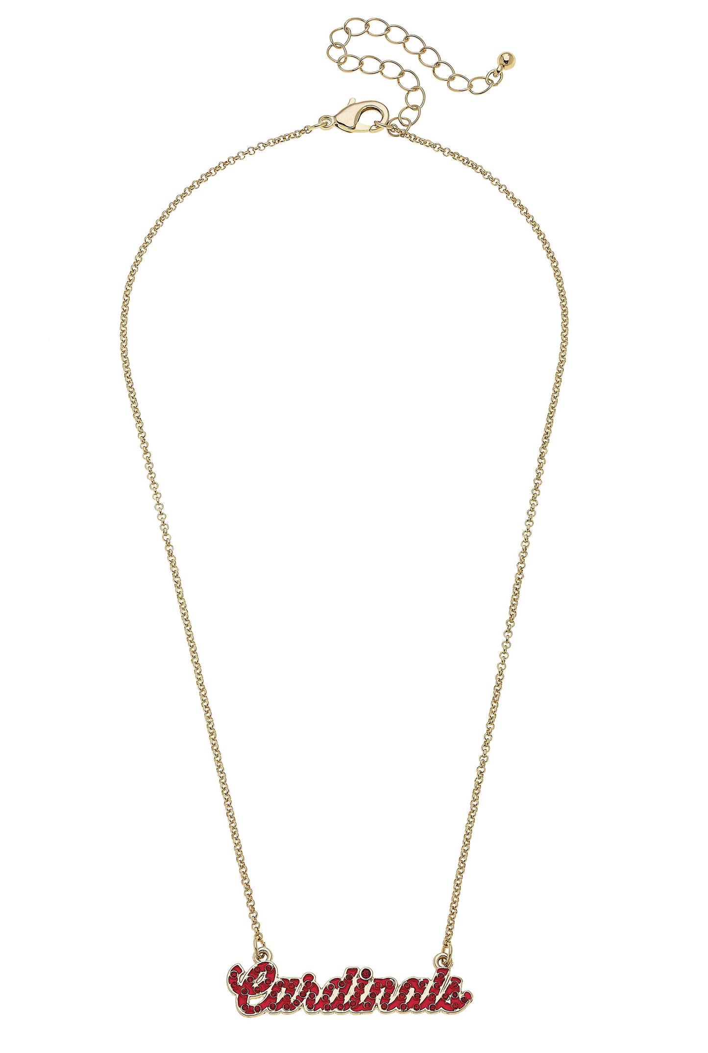 Louisville Cardinals Pave Autograph Enamel Necklace in Red