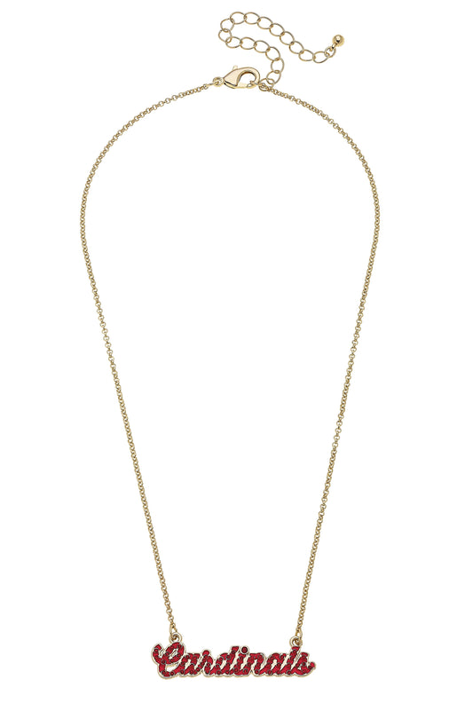 Louisville Cardinals Pave Autograph Enamel Necklace in Red
