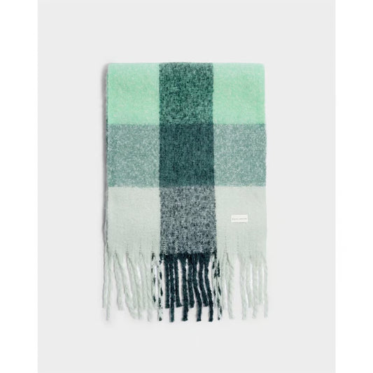 Checked Tassel Scarf