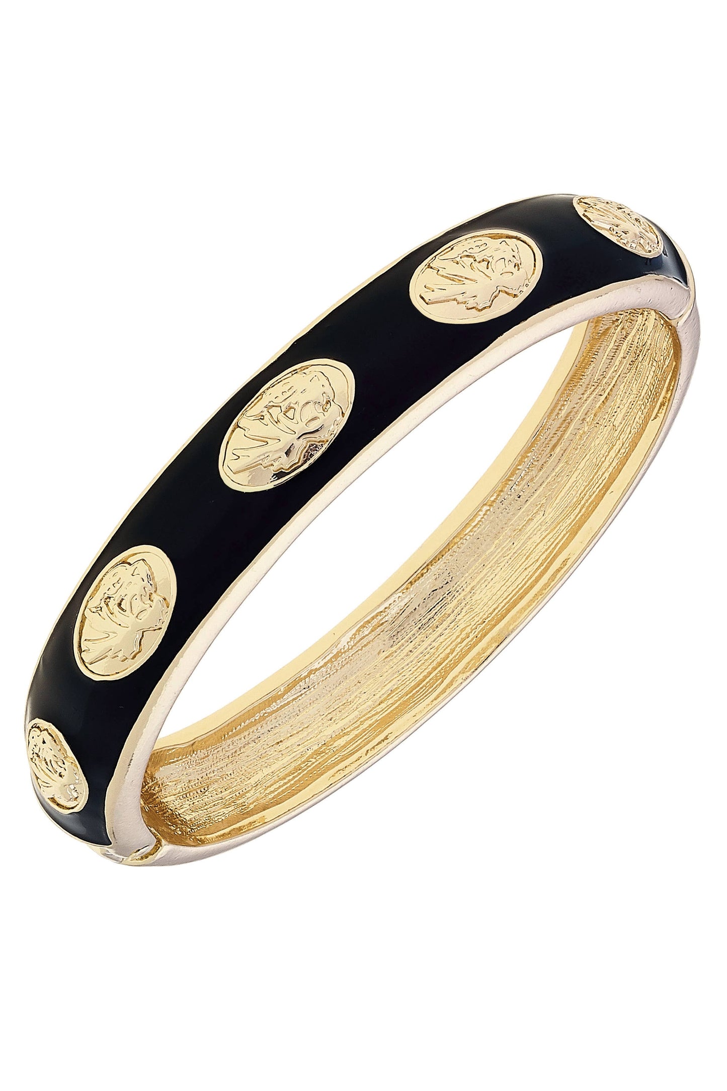 Missouri Tigers Sculpted Enamel Logo Hinge Bangle in Black