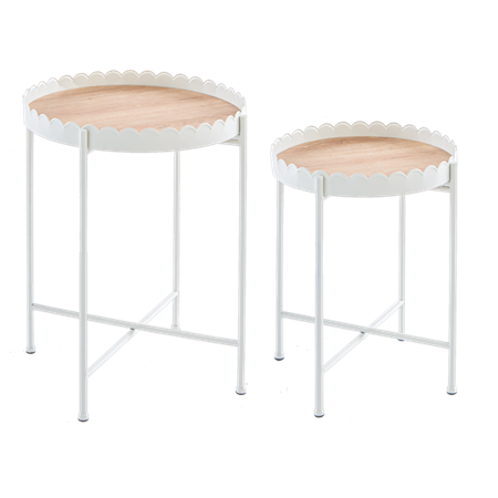 Small Painted Scalloped Plant Stand