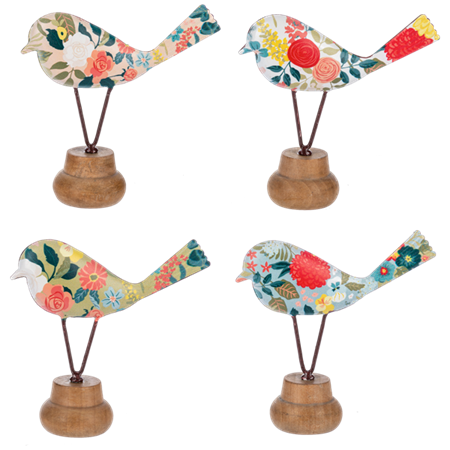 Floral Pattern Bird on Stand