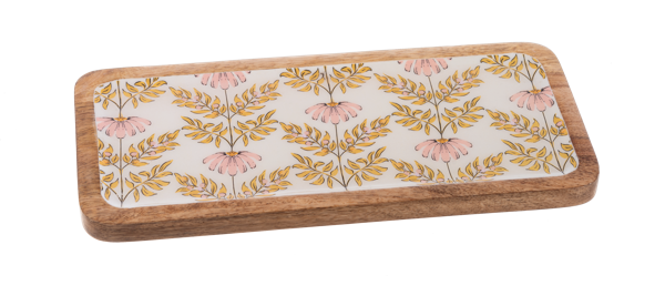 Rectangle Floral Pattern Tray