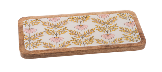 Rectangle Floral Pattern Tray