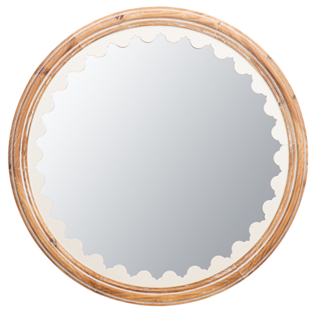 Round Scalloped Edge Wall Mirror