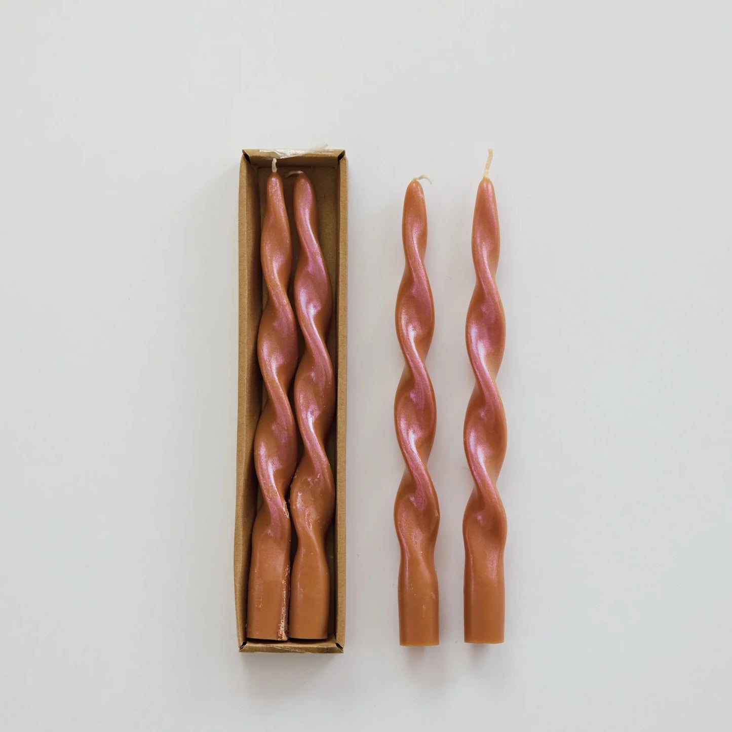 Iridescent Brown Sugar Twisted Taper
