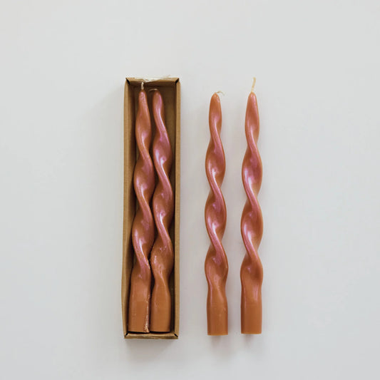 Iridescent Brown Sugar Twisted Taper