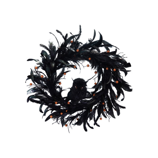 Halloween Feather Wreath