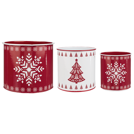 Red and White Planter