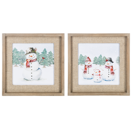 Snowman Wall Decor with Linen Matte