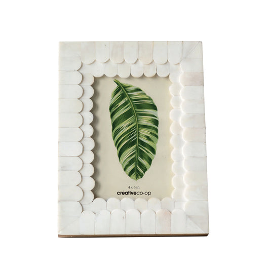 White Bone Scallop Photo Frame