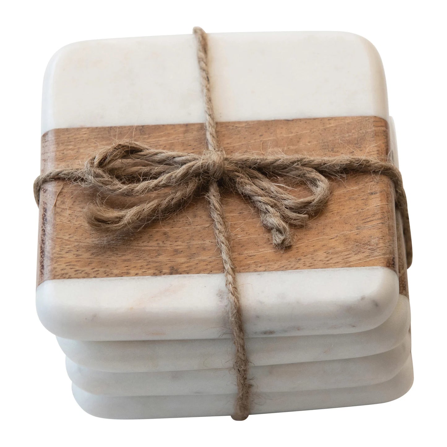 Marble and Acacia Coasters