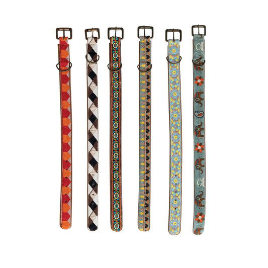 Cotton/Velvet Leather Dog Collar