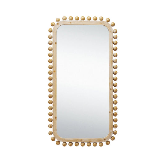 Wood Ball Framed Wall Mirror