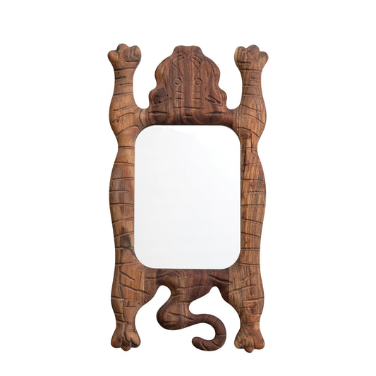 Carved Tiger Shaped Wall Mirror