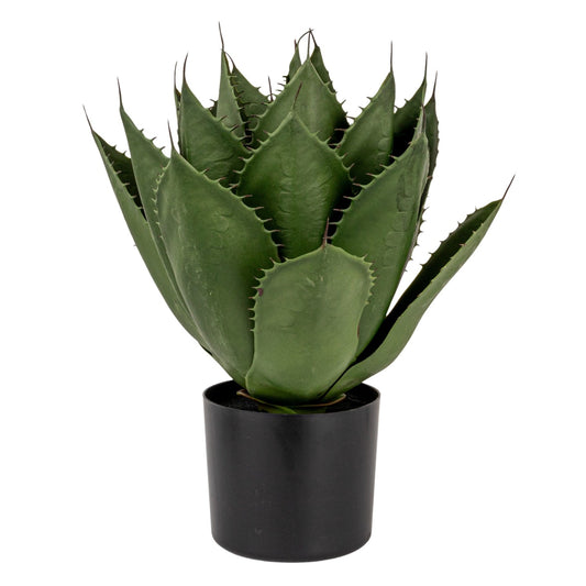 Faux Agave Plant in Black Pot