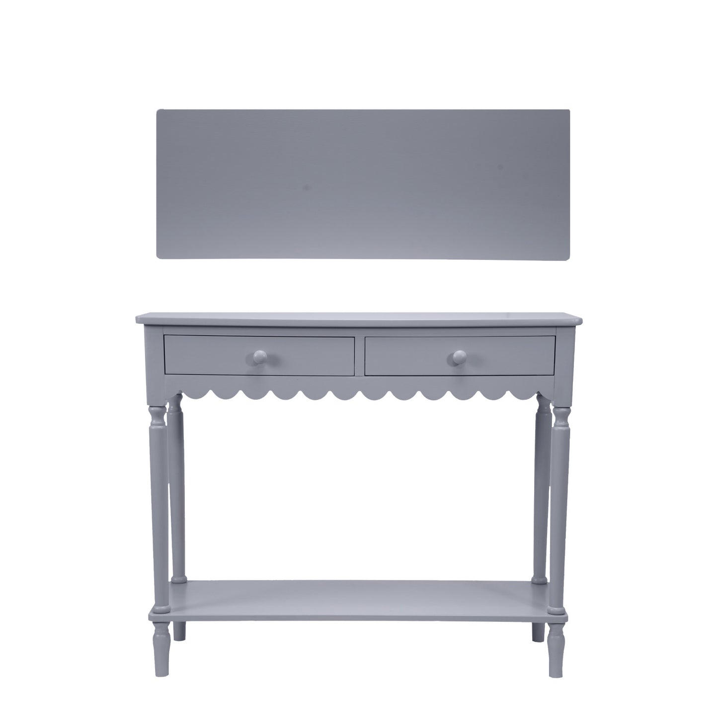 Scalloped Console Table Blue