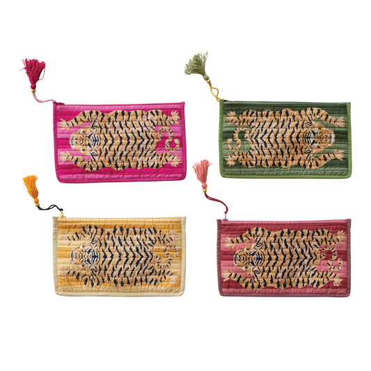 Tiger Print Quilted Pouch