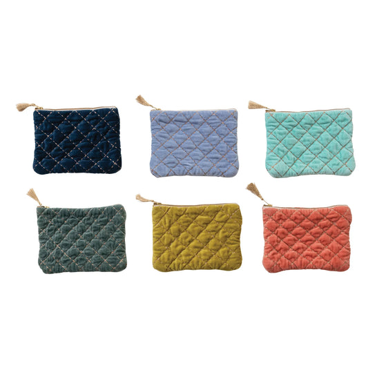 Velvet & Metallic Zipper Pouch