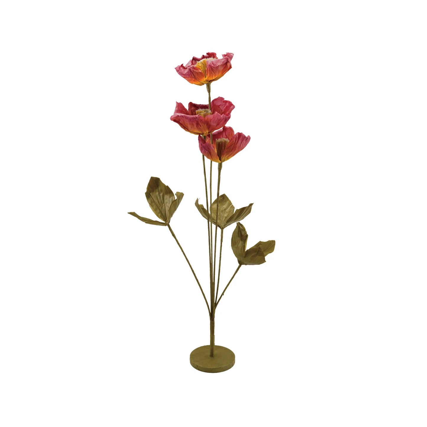 Green & Burgundy Paper Flowers