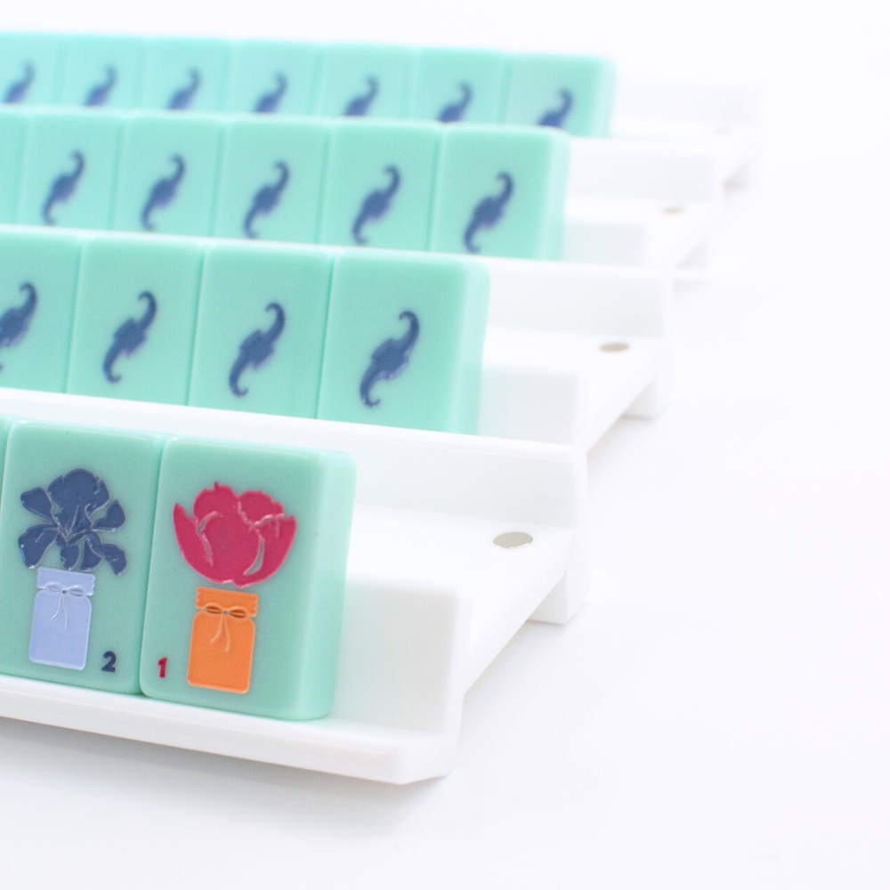 MAHJONG RACKS | Premium Acrylic | 4 Racks + 4 Pushers