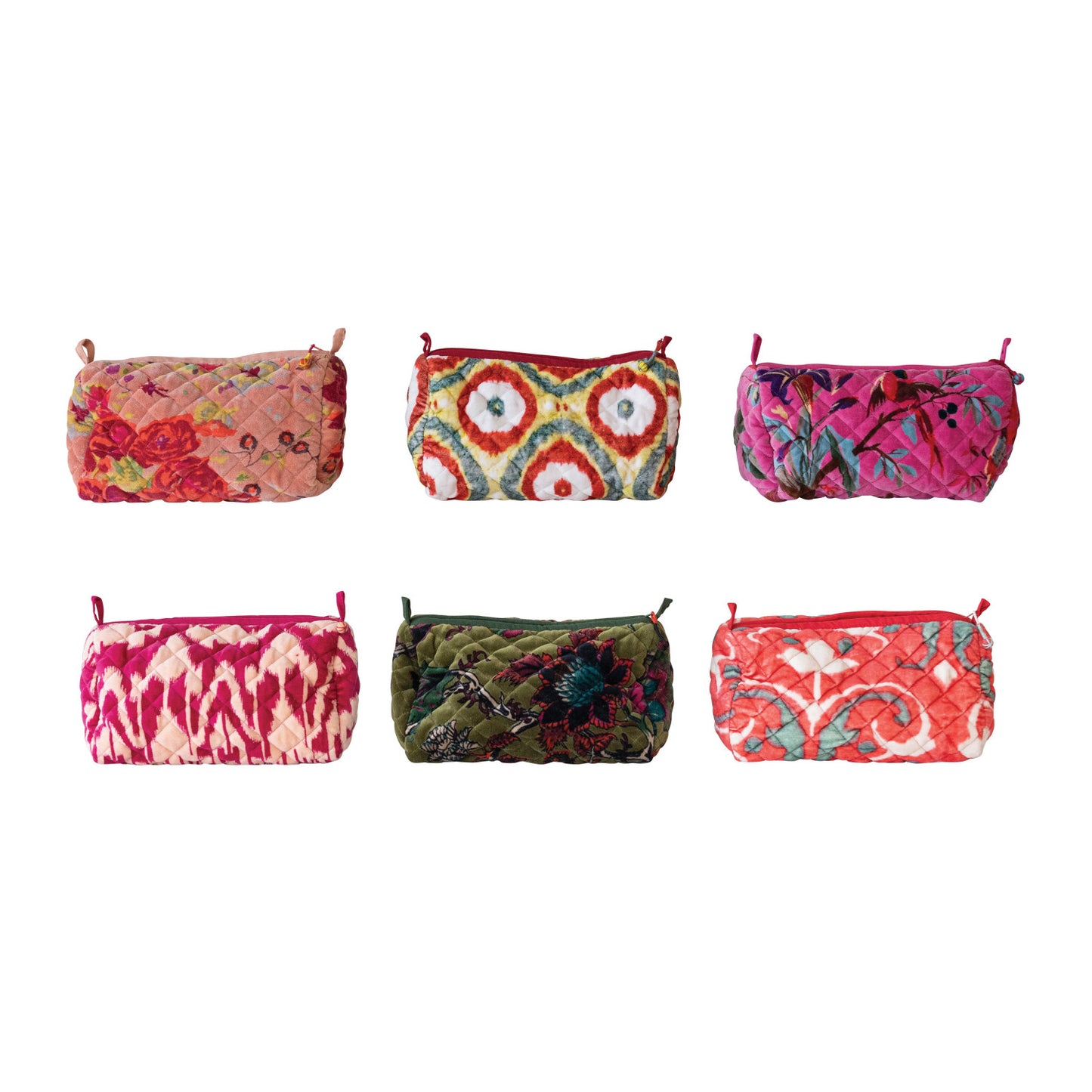 9x6 Quilted Cotton Velvet Pouch