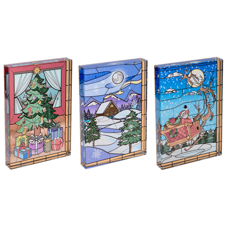Colors of Christmas - Glass Block