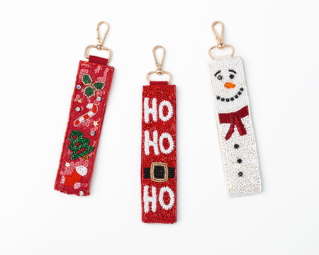 Holiday Beaded Key Fob