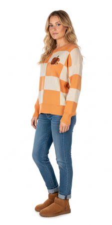Checkerboard Pumpkin Sweater