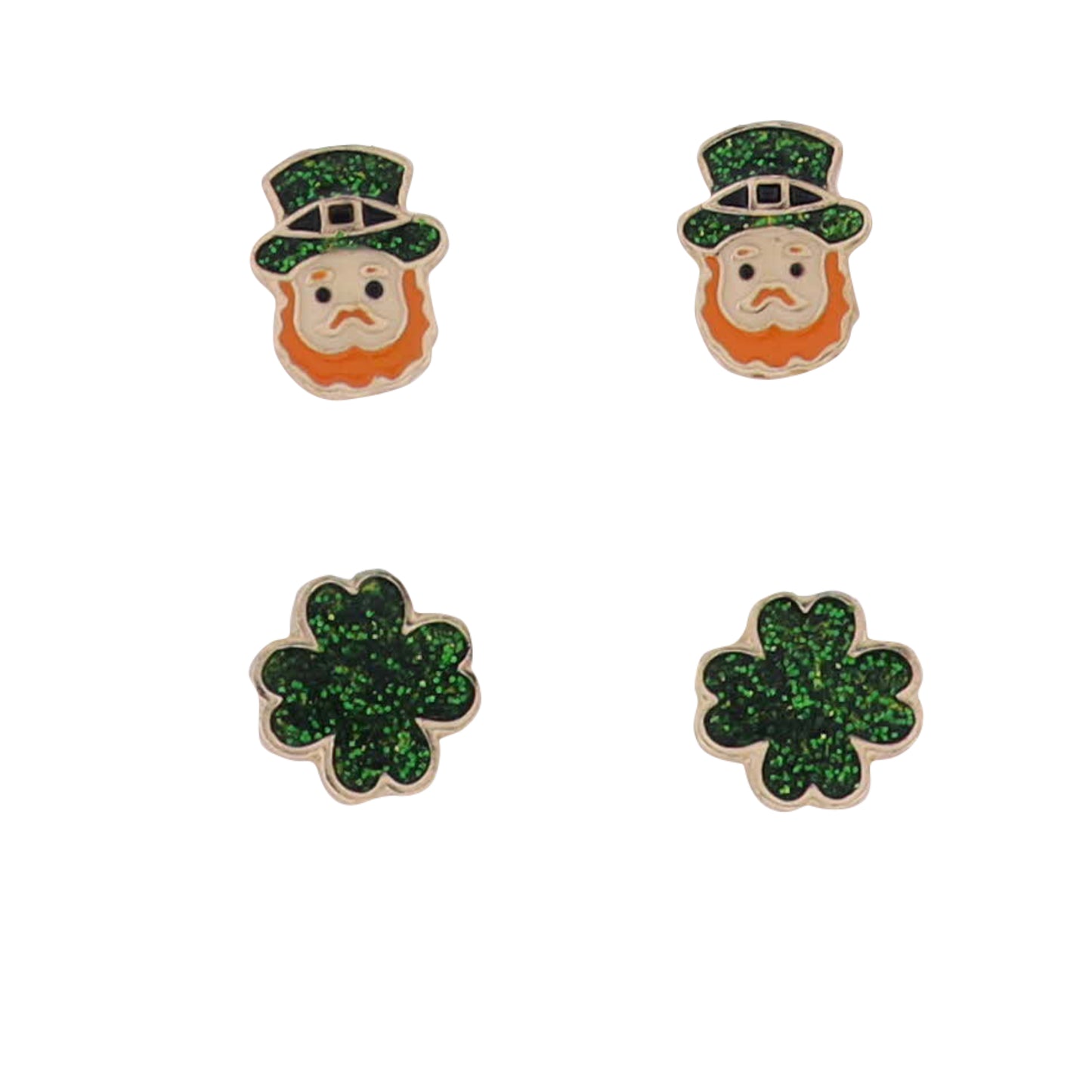 Green & Orange Leprechaun S/2 Earrings