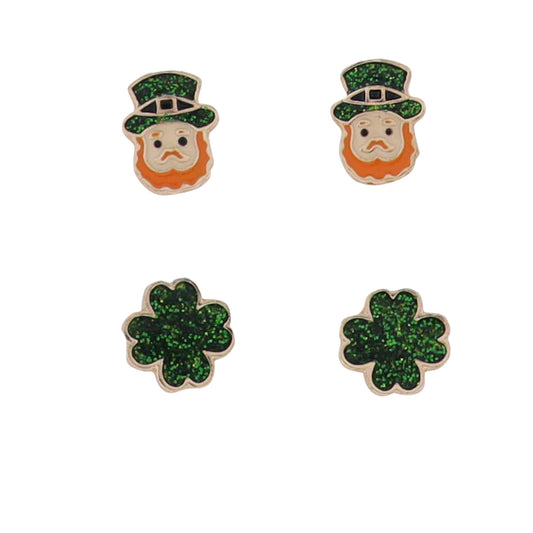 Green & Orange Leprechaun S/2 Earrings