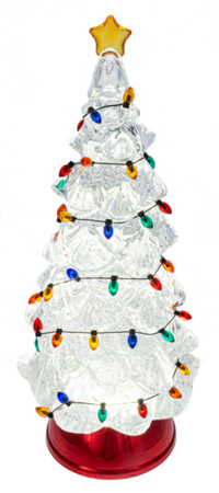 Light Up Shimmer Tree w/Christmas Light Bulb String