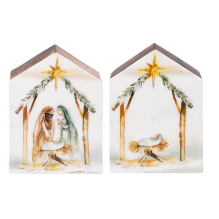 Watercolor Nativity Block