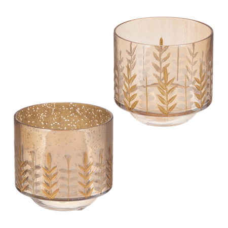 Etched Flower Tealight Holder
