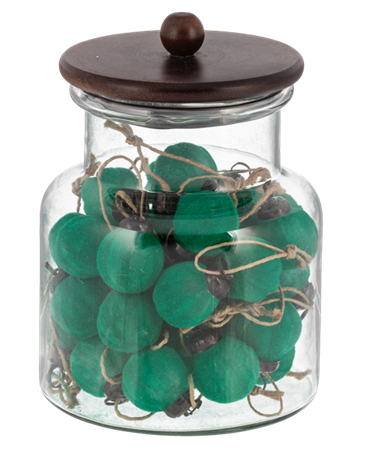 Forest Green Flocked Ball Ornament