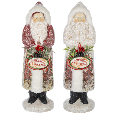 Frosted Santa Figurine