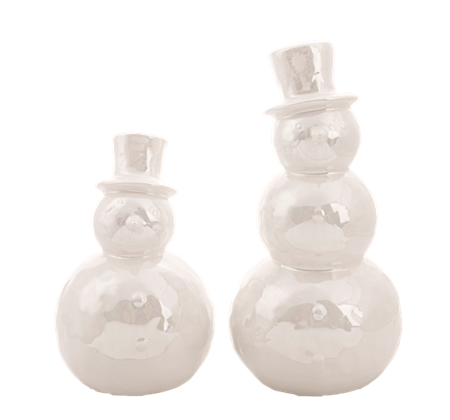 Pearlized Snowman Figurine