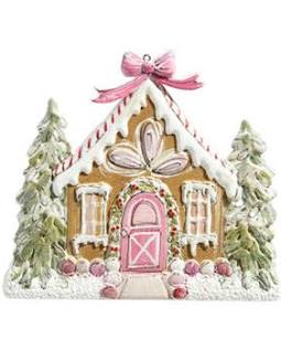 Pink Gingerbread House Ornament