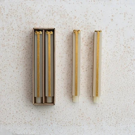 Gold Bow Taper Candle