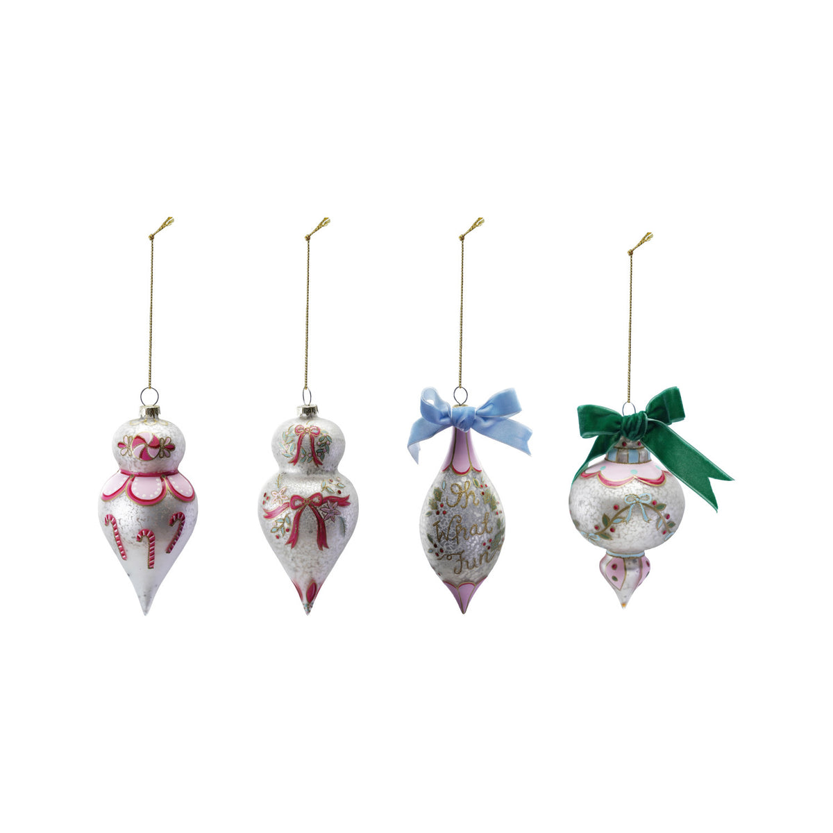 Glass Ornament w/ Velvet Bow