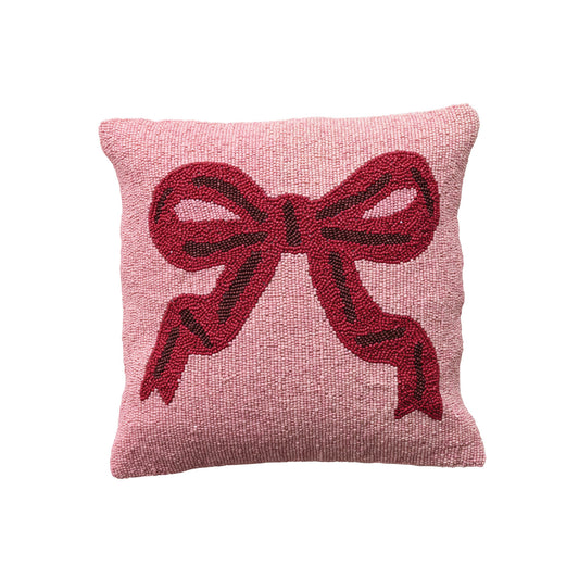 Beaded Bow Pillow
