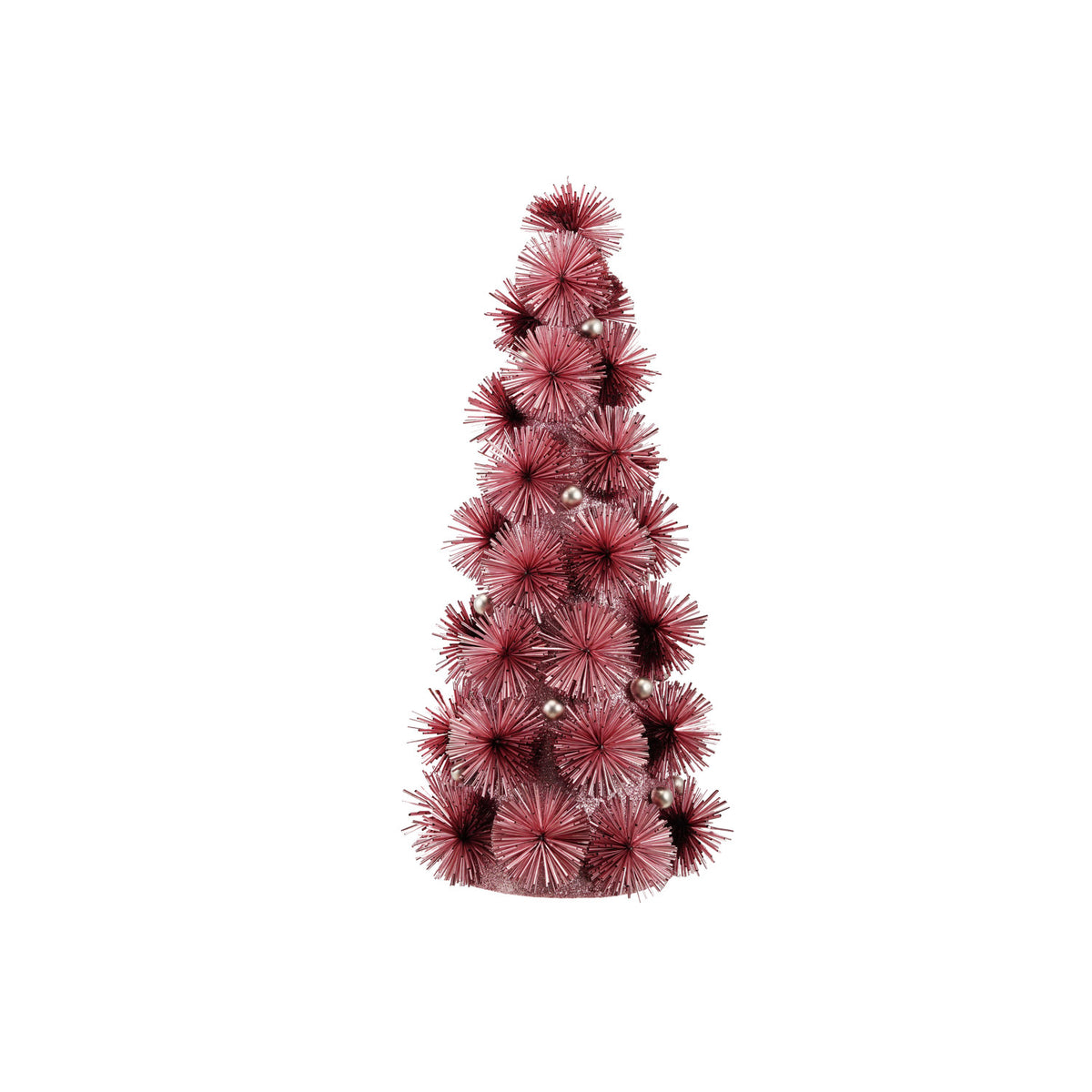 Large Pink Tinsel Ball Tree