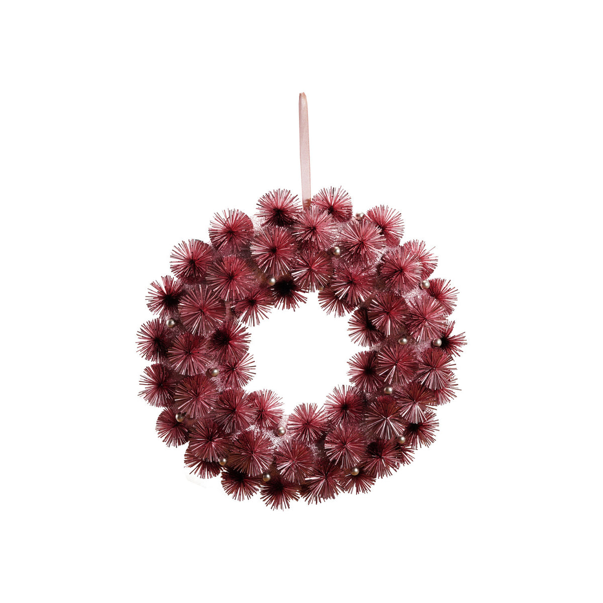 Pink Tinsel Ball Wreath