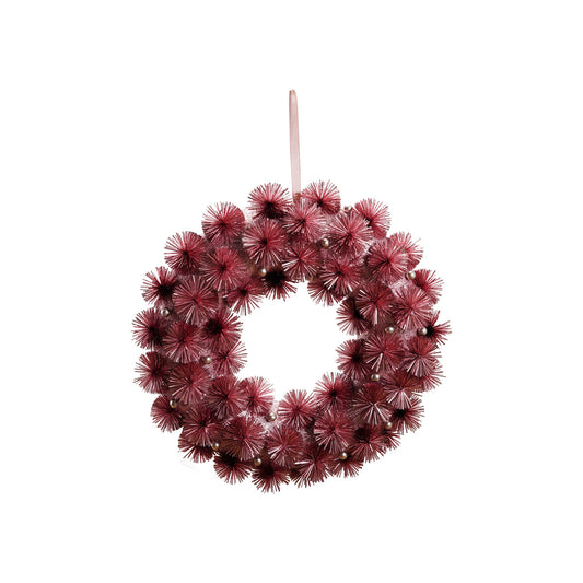 Pink Tinsel Ball Wreath